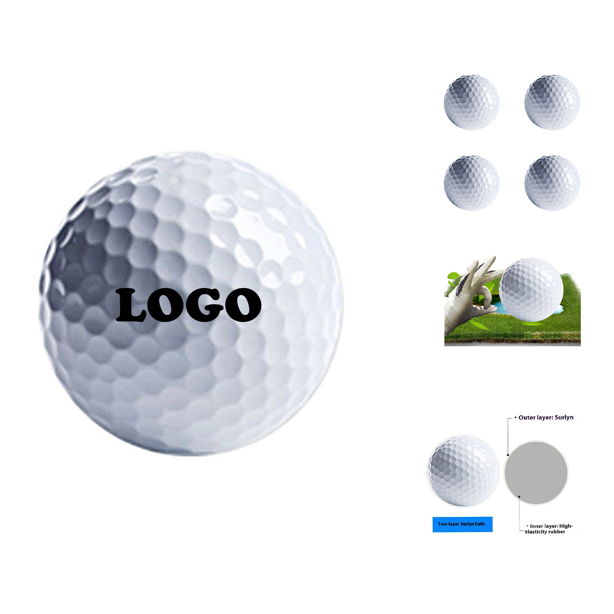 MOQ 100 pcs Personalized Golf Balls 2