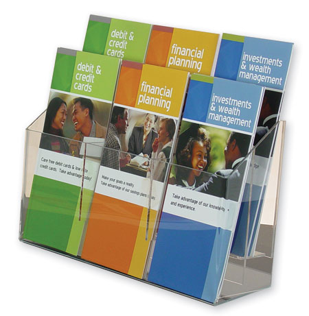 2-tiered 6 pocket Wall Mount Brochure Holder