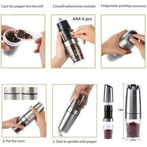 Gravity Activated Electric Salt And Pepper Grinder 2