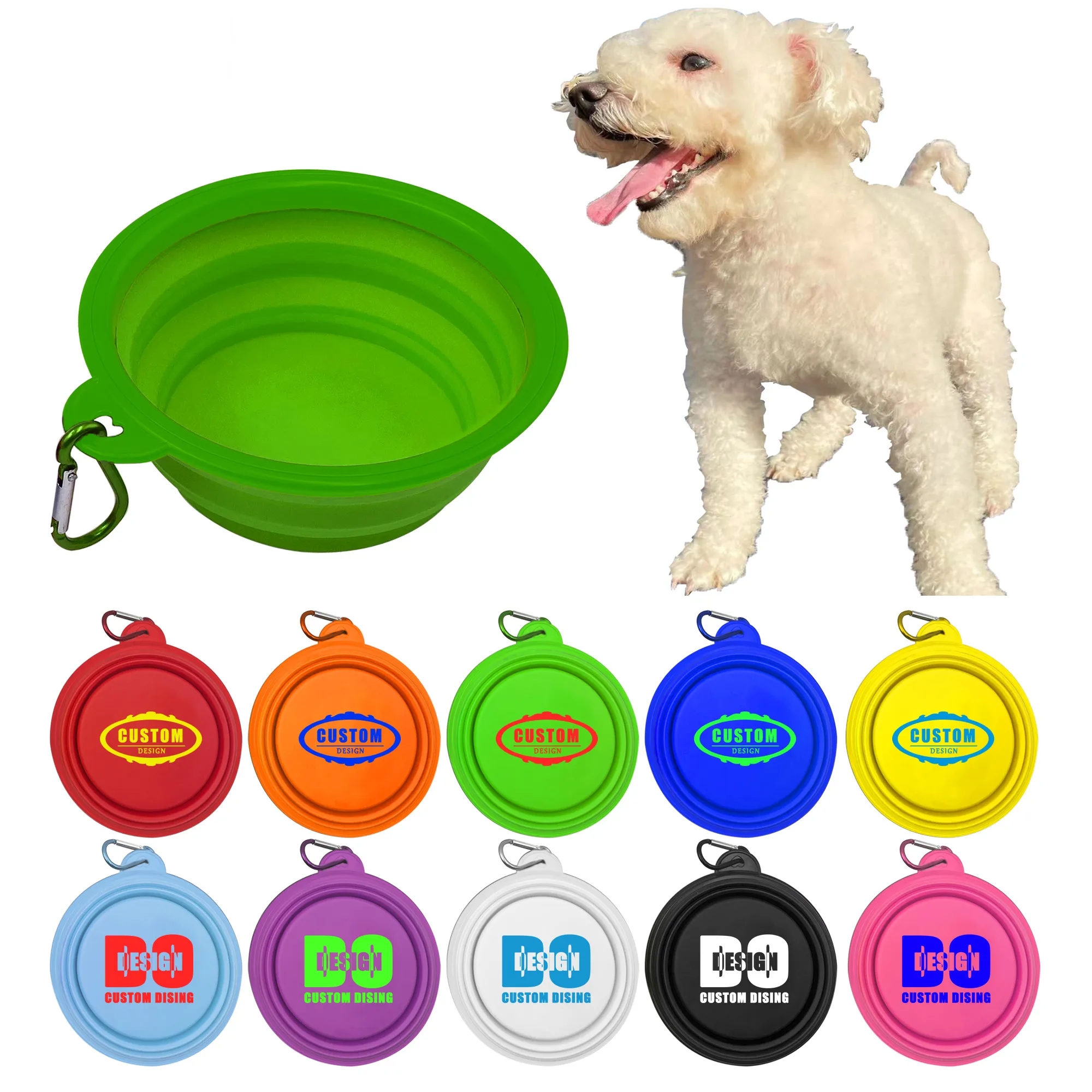 12 Oz Silicone Pet Bowl with Carabiner