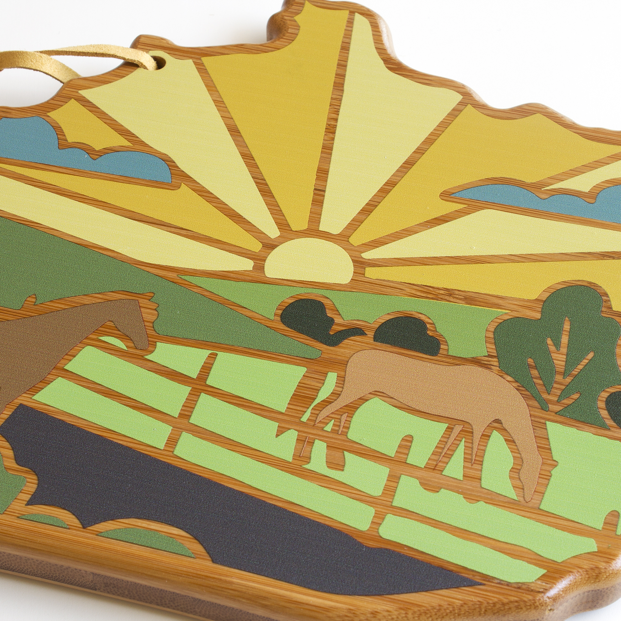 Kentucky State Shaped Serving and Cutting Board with Artwork by Summer Stokes 2