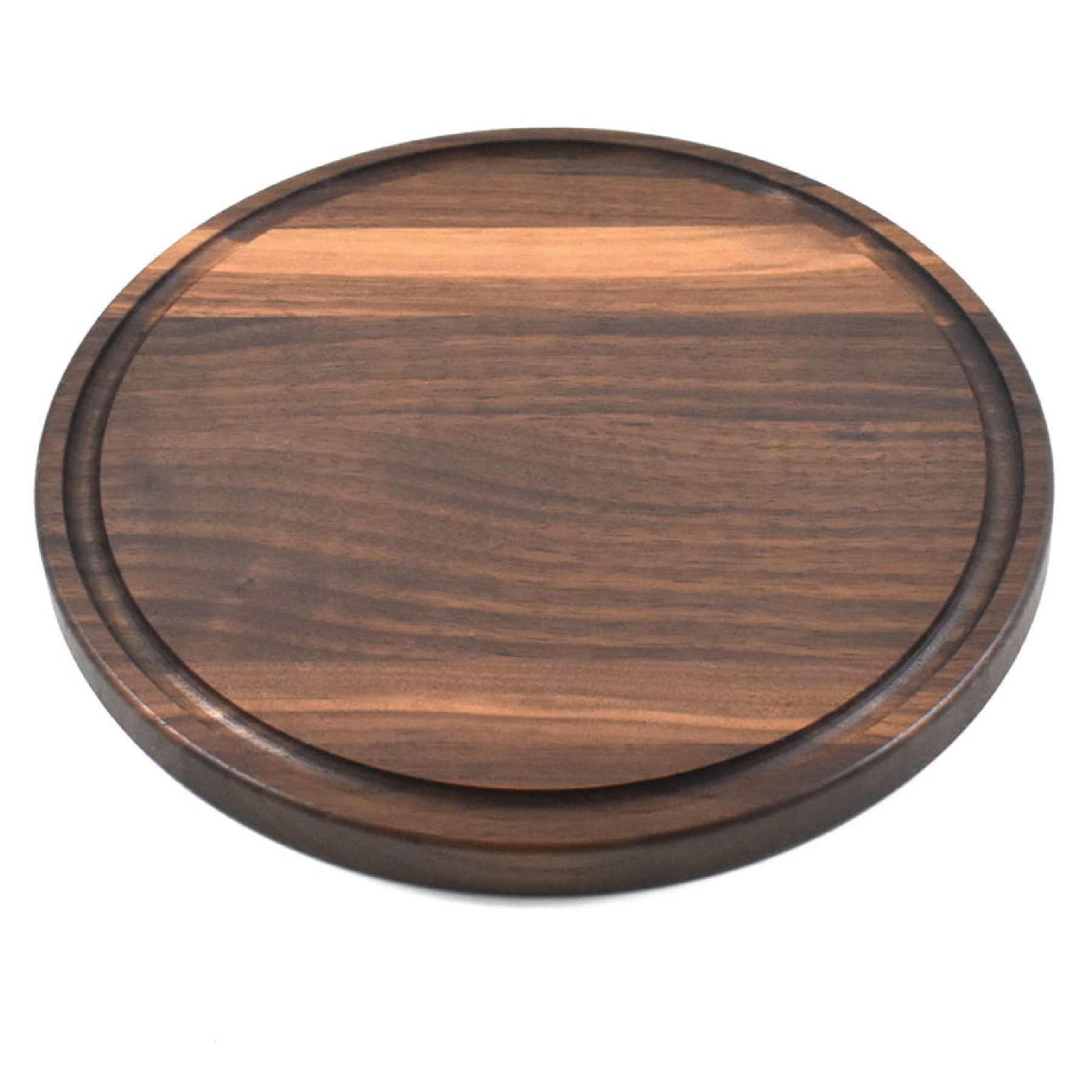 10 1/2" x 3/4" Walnut Round Cutting Board with Juice Groove 3