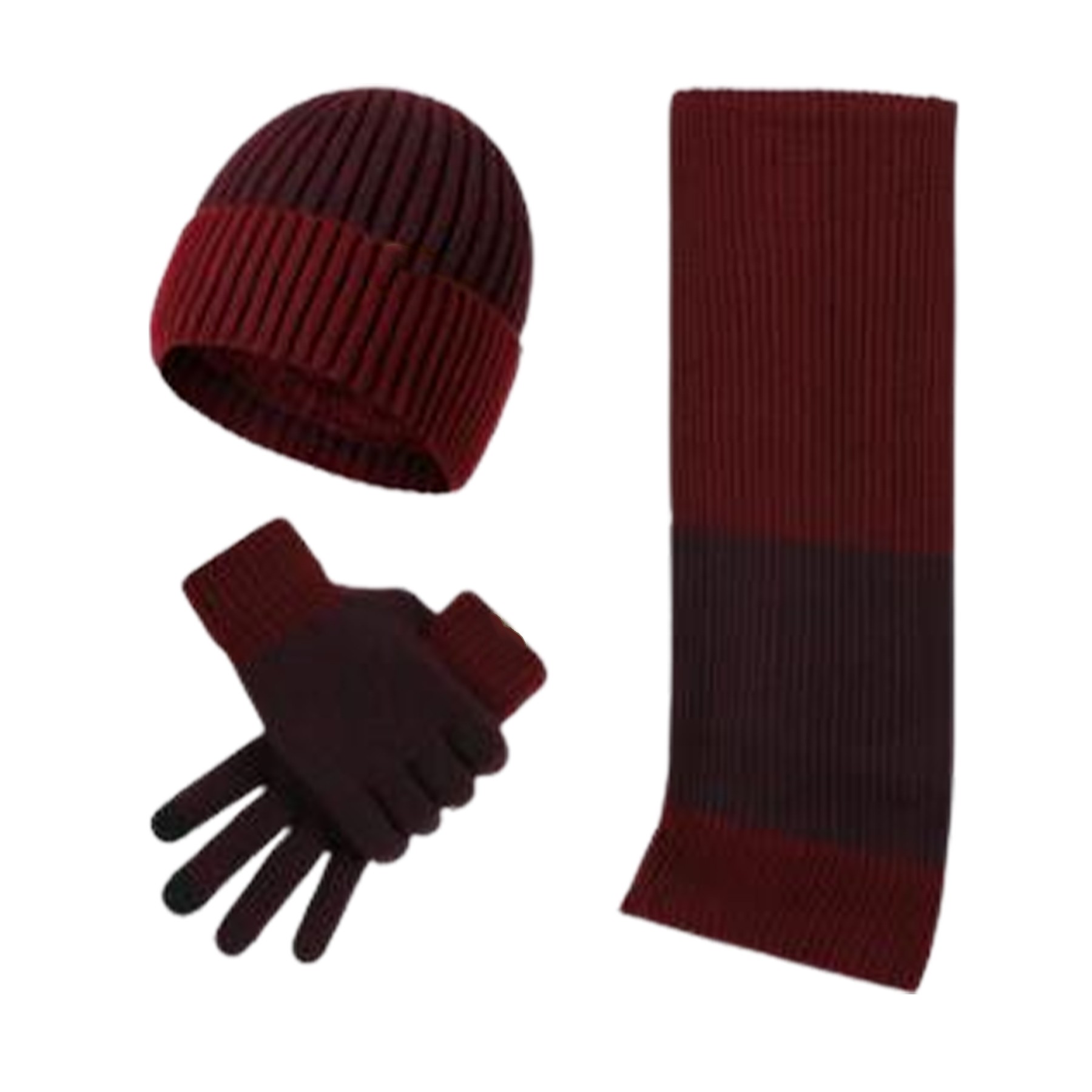 Two-Tone Unisex Knitted Winter Set 4