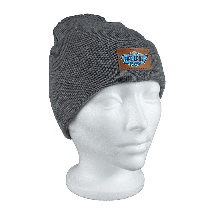 "TIBURON" Fashion and Performance Knit Cuffed Beanie with Patch 12