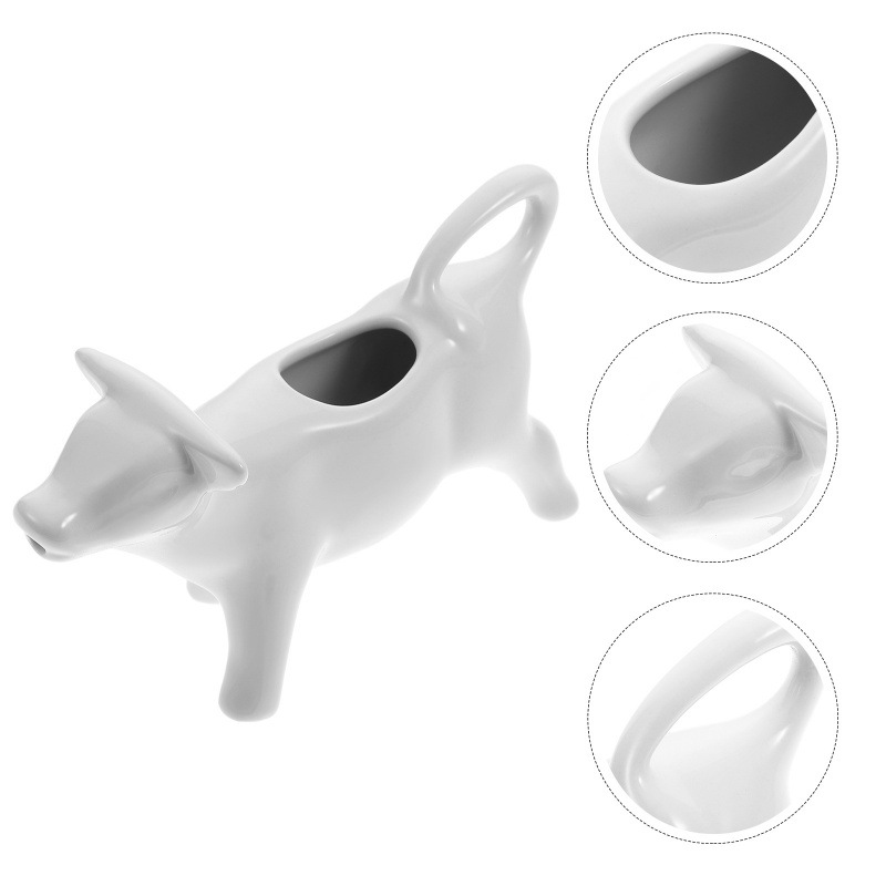 50ML White Cows Sauce Pitcher 2