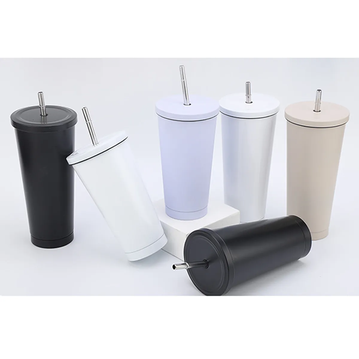 25oz. Insulated Stainless Steel Tumbler W/Lid and Straw Cup 2