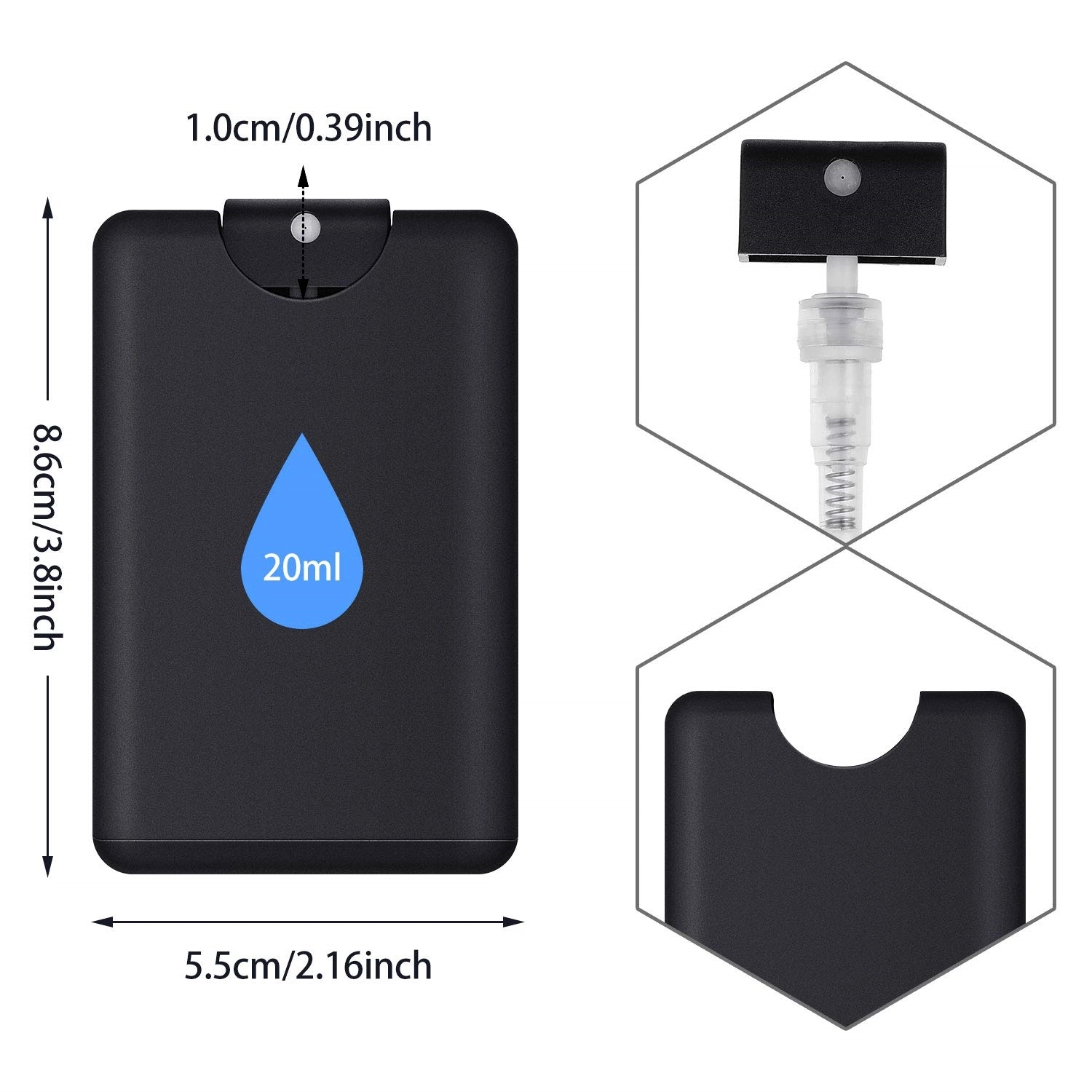 20Ml Card Case-Like Plastic Hand Sanitizer Spray Bottles 2