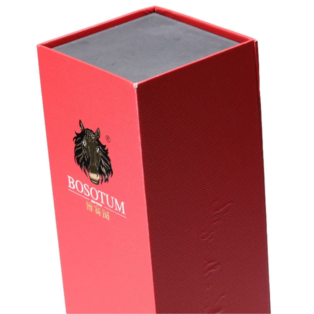 1-Bottle Red Square Magnetic Book Style Wine Gift Box 4