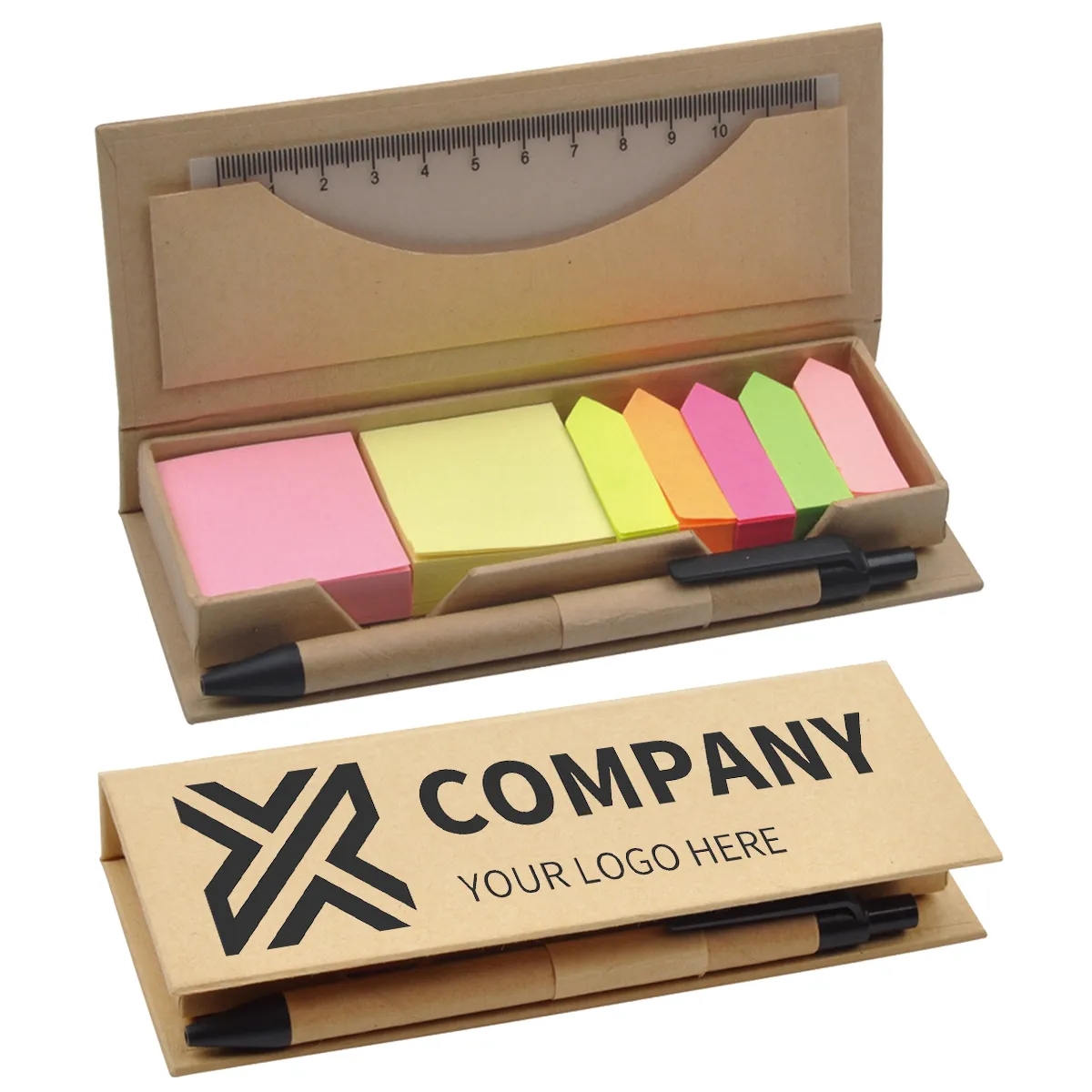 Sticky Note Set with Pen and Ruler and Ecological Case. 1