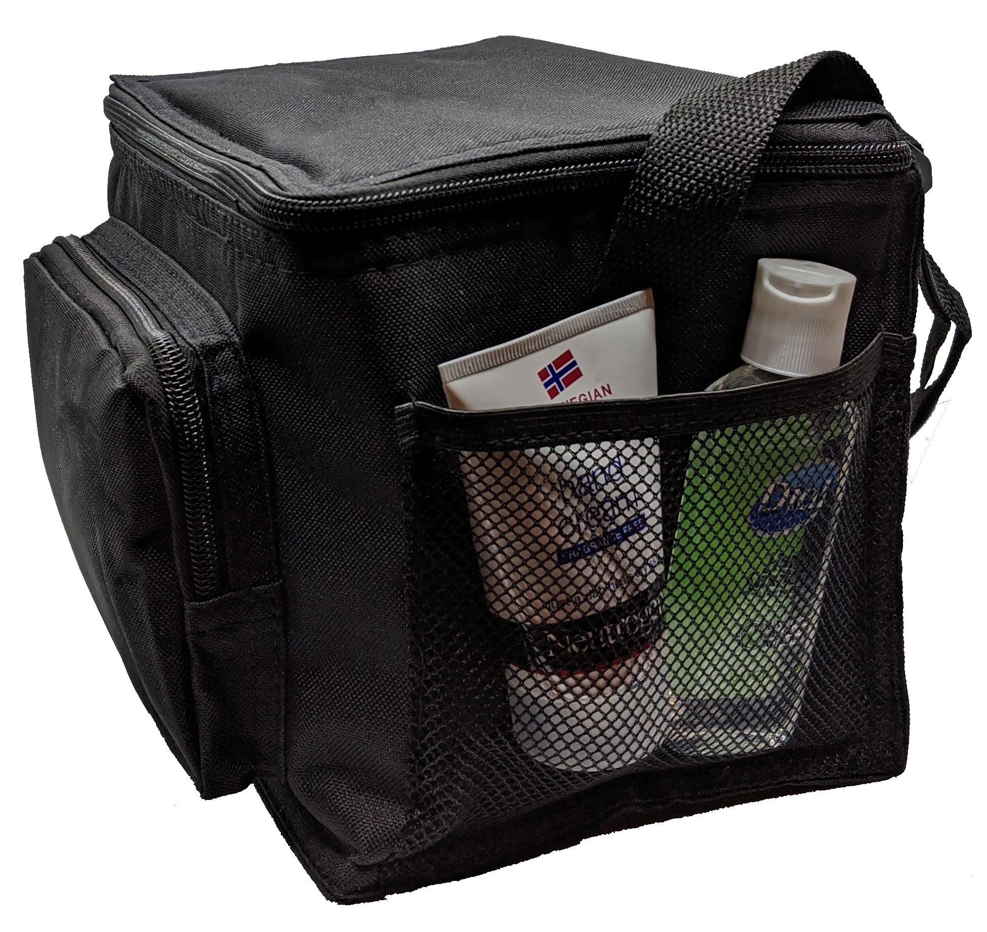 6 Pack Poly Cooler bag with Side Pockets 6