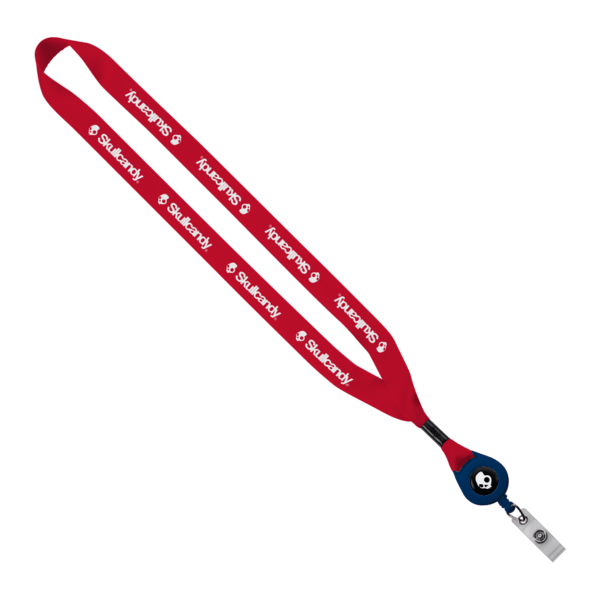 3/4" Polyester Lanyard with Metal Crimp & Retractable Badge Reel 15