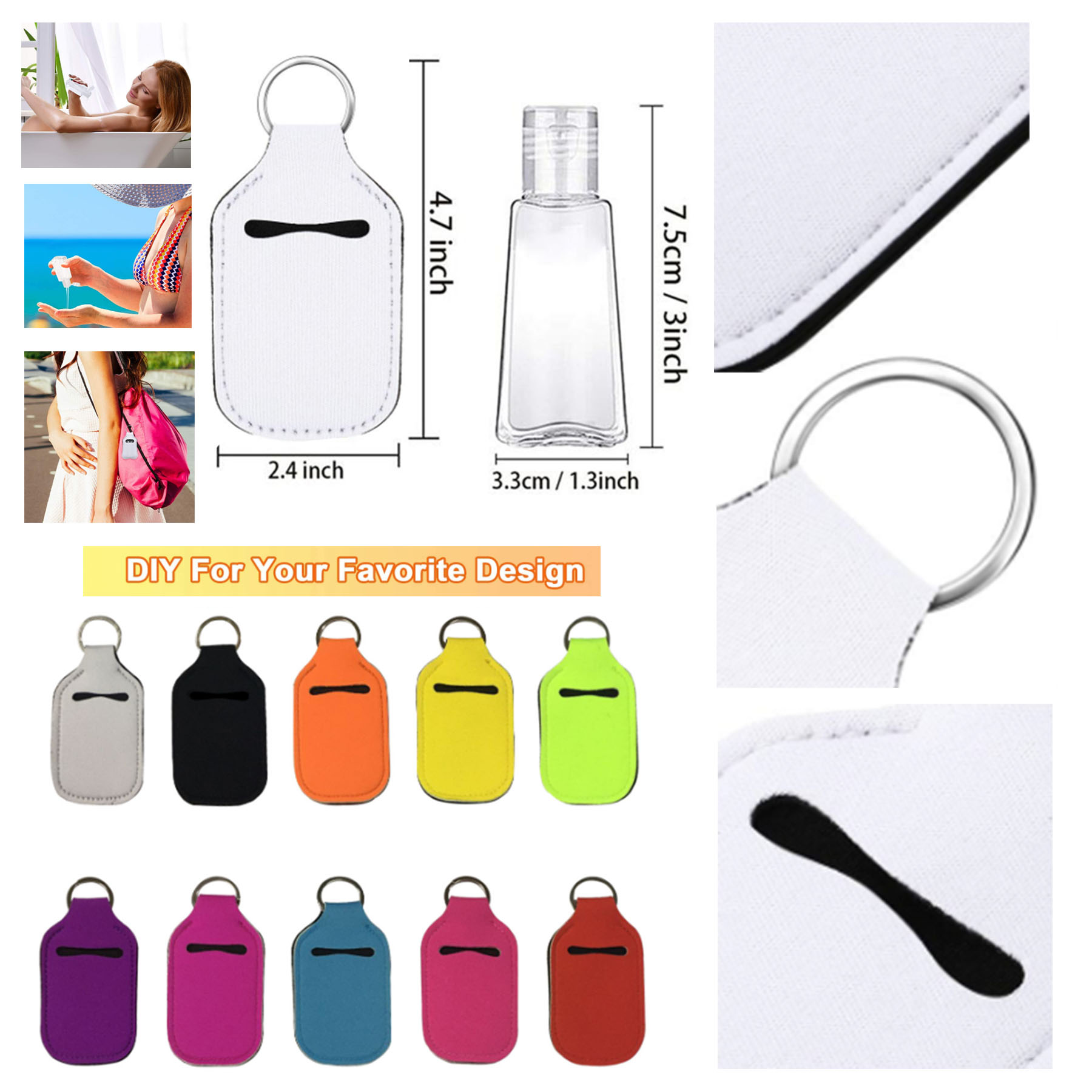 Customized 30ML Hand Sanitizer Bottle Holder And Bottle 1