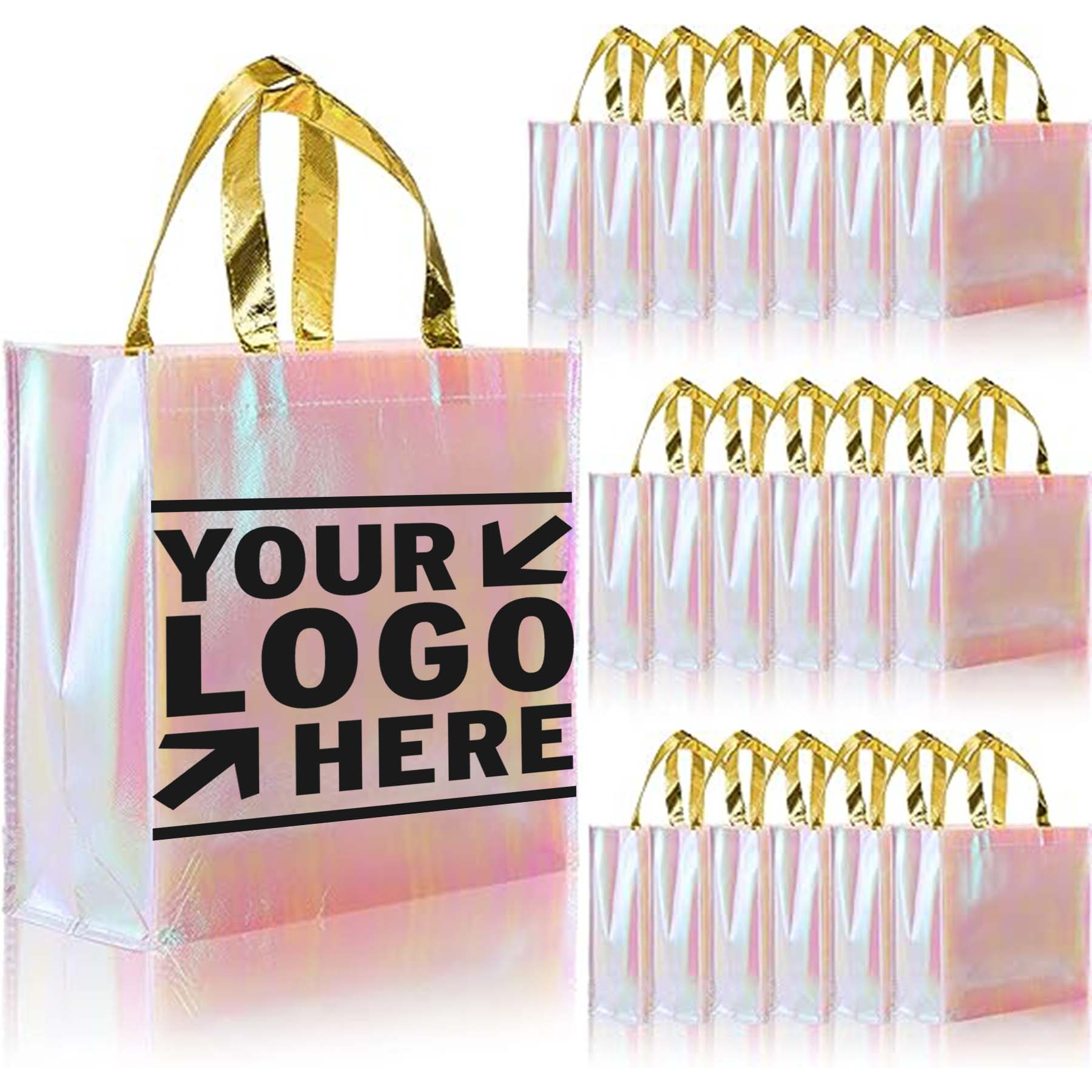 Glossy Reusable Grocery Pink Non Woven Fashionable Wedding Party Bridesmaid Gift Tote Bag 2