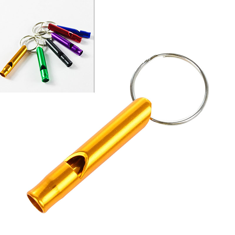 An aluminum alloy whistle with a key ring 2