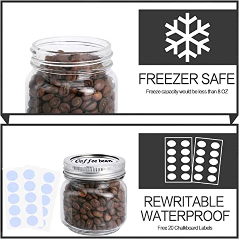 Clear 8Oz Glass Jars With Lids 6