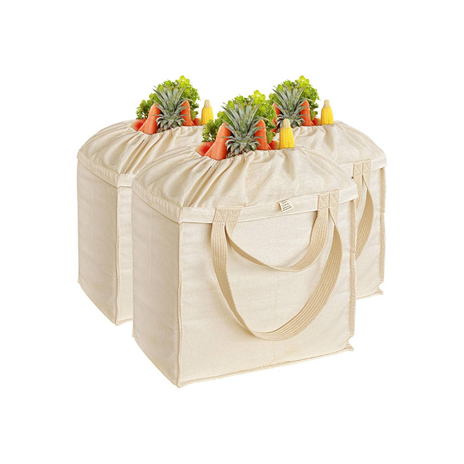 Foldable Reusable Canvas Shopping Tote Bag w/ Handles, custom tote bag with logo imprint 4