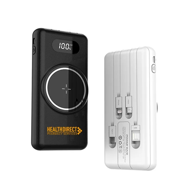 10000mAh Wireless Power Bank with Built-In Cables 1