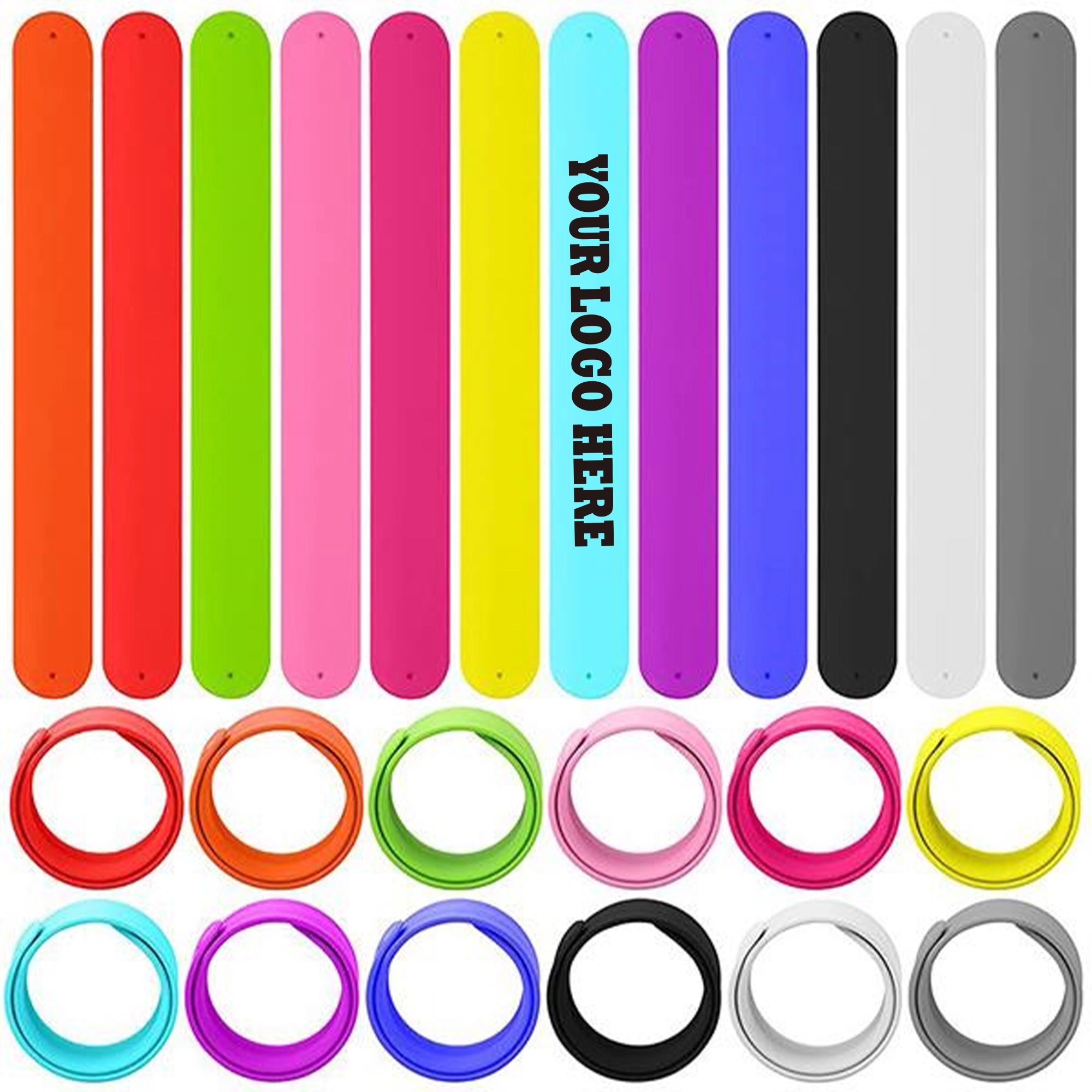 Silicone Slap Bracelet MOQ100pcs