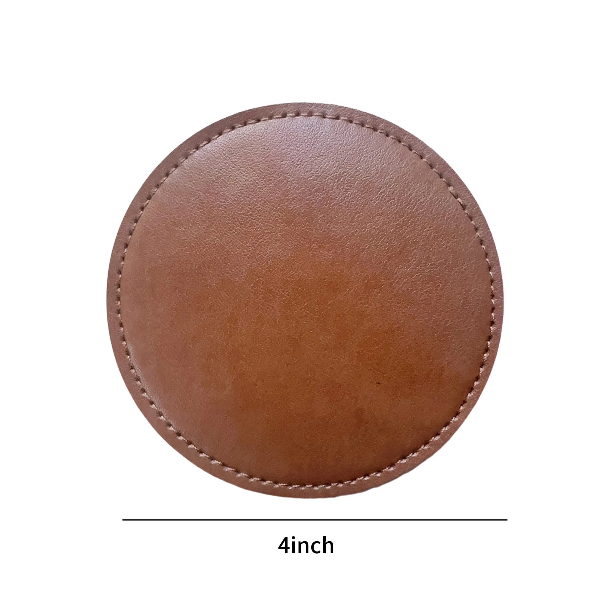 Round PU Leather Coaster Durable 3.95 Inch for Daily Use 3