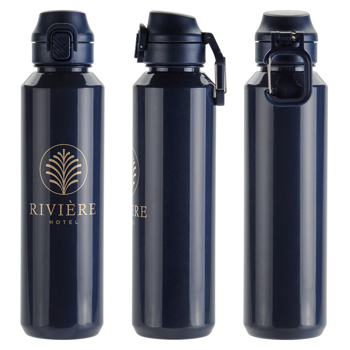 Switchback 27 oz RPET Bottle with Snap-Top Lid & Carabiner 17