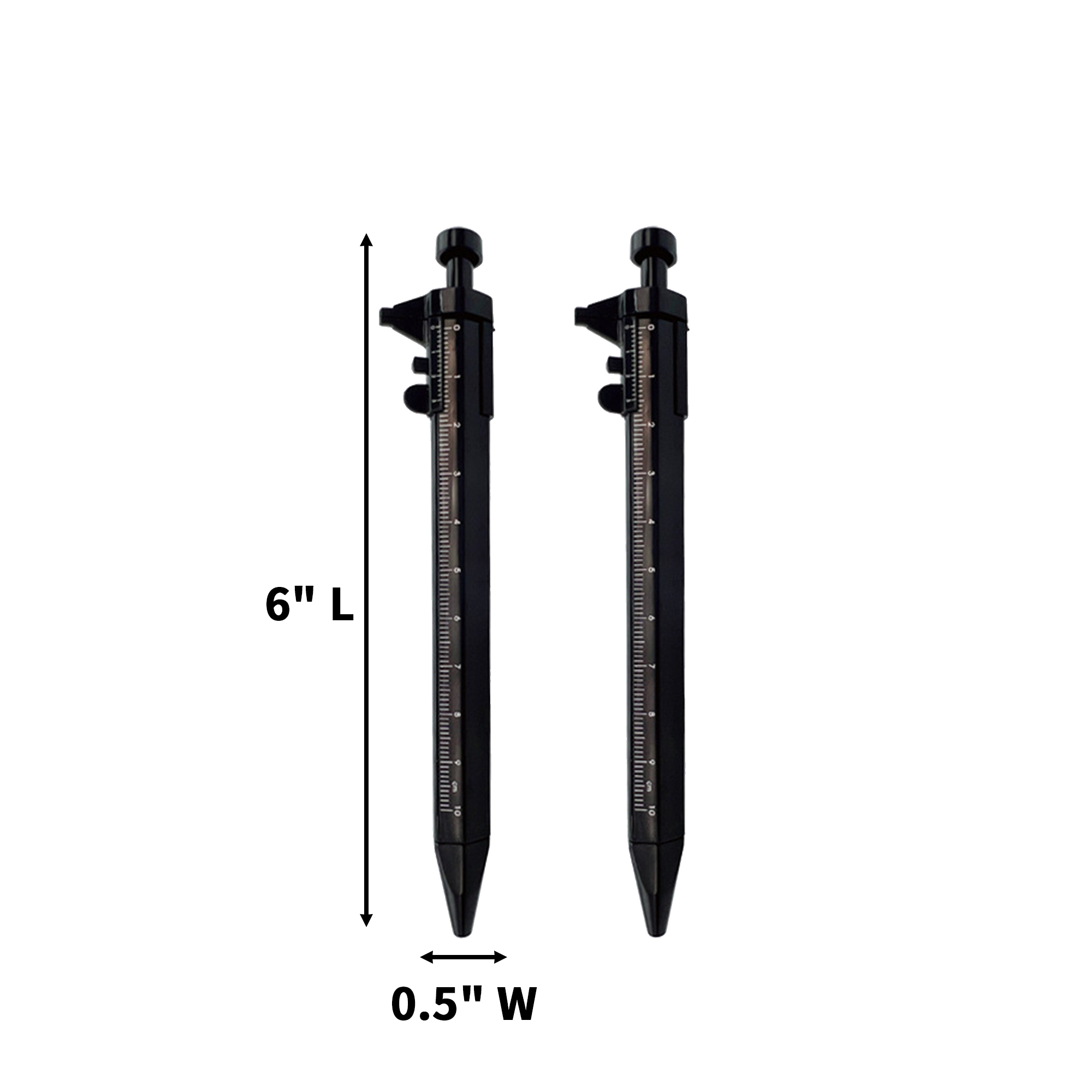 Caliper Ruler Ballpoint Pen 6" Length X 0.5" Width 3