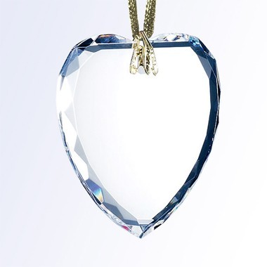 Fancy Gem-Cut Optical Crystal Ornament - Heart 2
