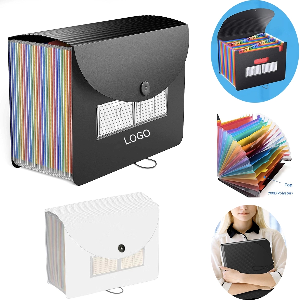 24 Pocket Expanding File Folder With Expandable Cover 3