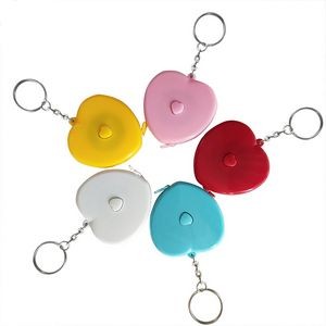 Charming Heart Shaped Tape Ruler Keychain 36