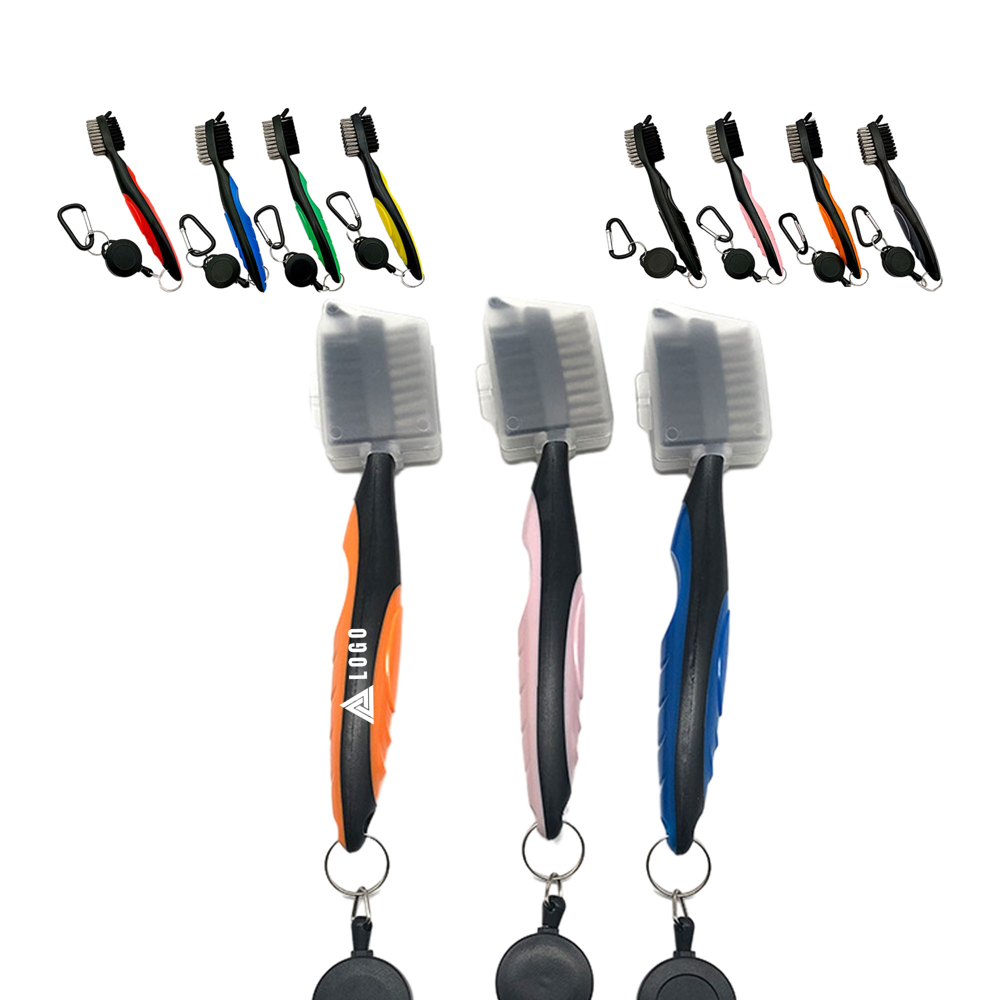 Golf Club Dual-Surface Brush with Fastener 1