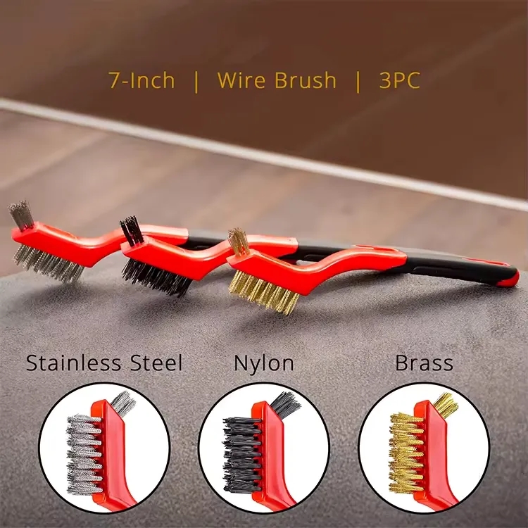 Heavy-Duty Wire Brush Set - 3 Pack for Deep Cleaning 4