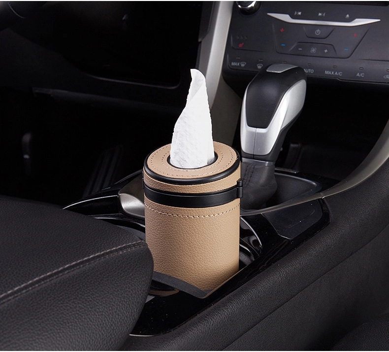 Custom Gift Car Tissue Box - Cylinder Leather Napkin Holder 4