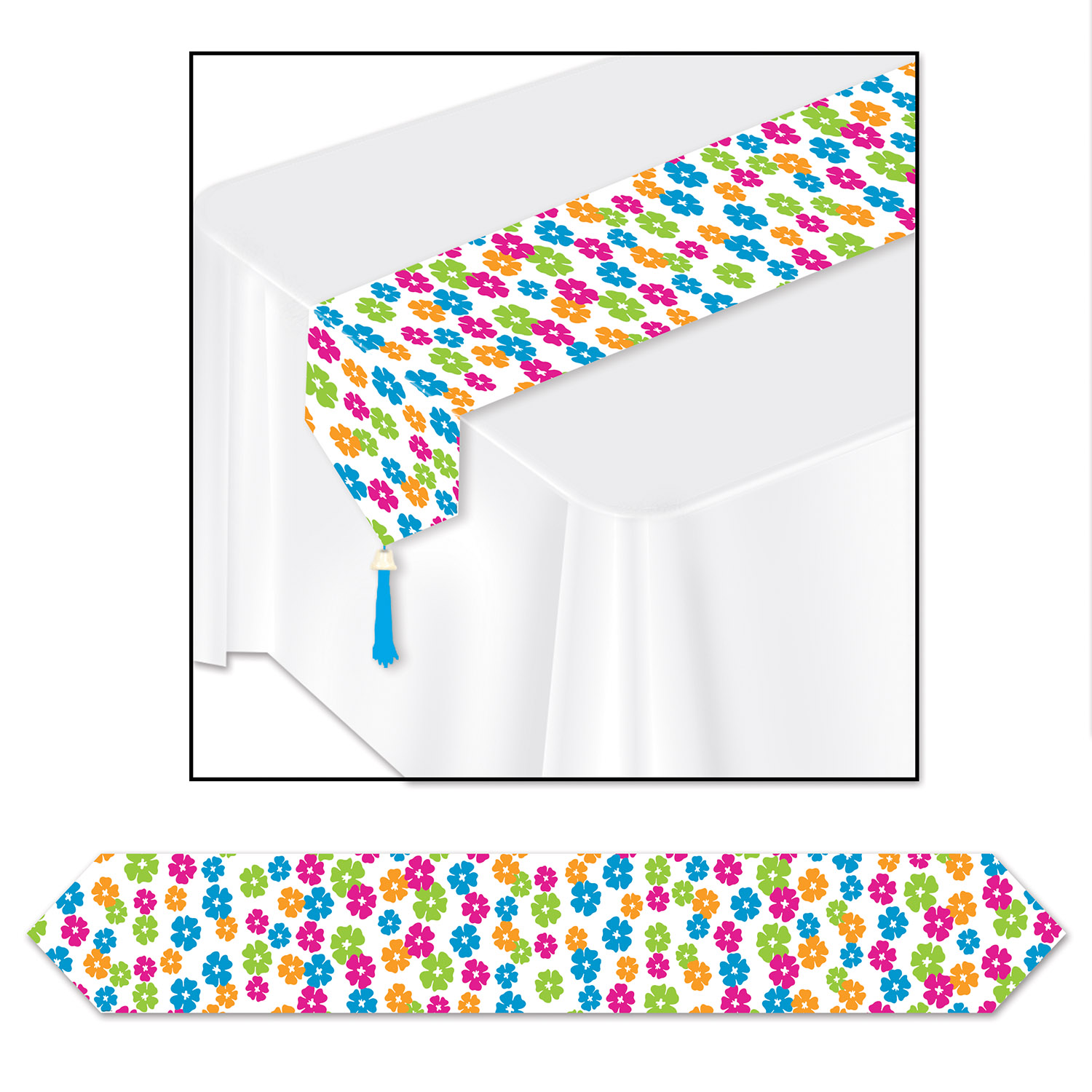 Printed Hibiscus Table Runner