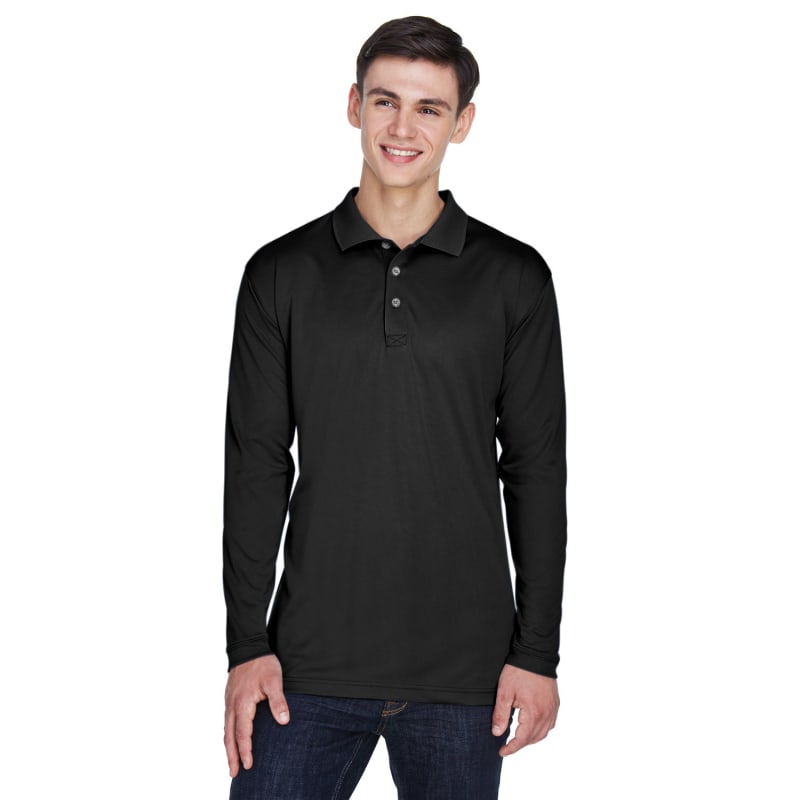 UltraClub Adult Cool & Dry Sport Long-Sleeve Polo 3
