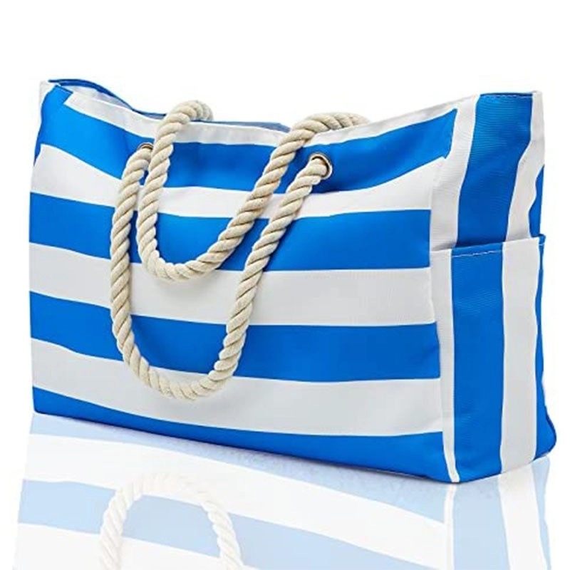 Cotton Portable Beach Bag, custom tote bag with logo imprint 3