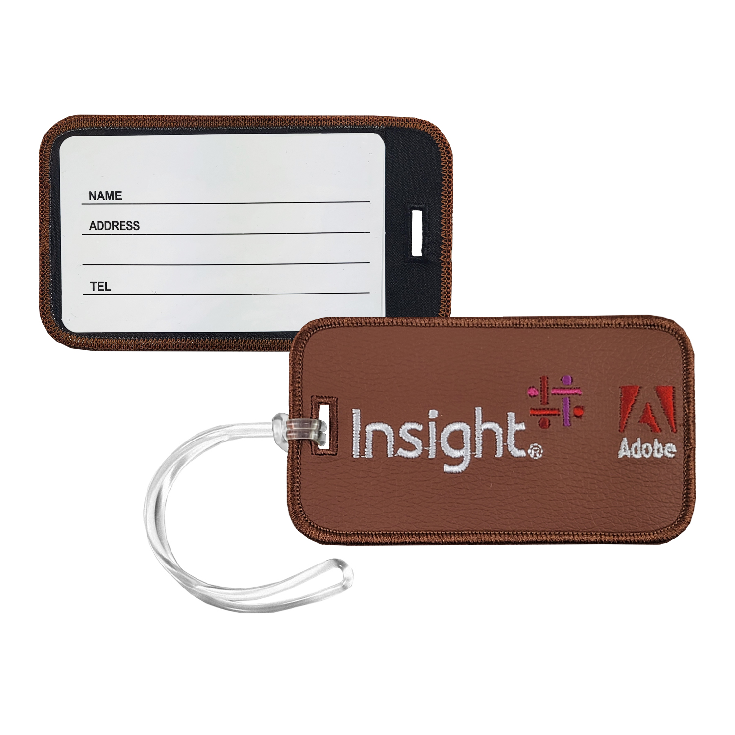 Embroidered Faux Leather Luggage Tag 3