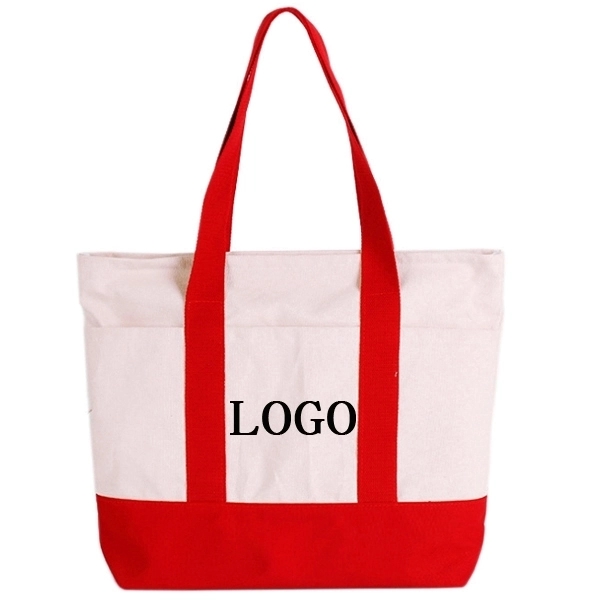 Canvas 2 Tone Boat Tote Bag, custom tote bag with logo imprint 2