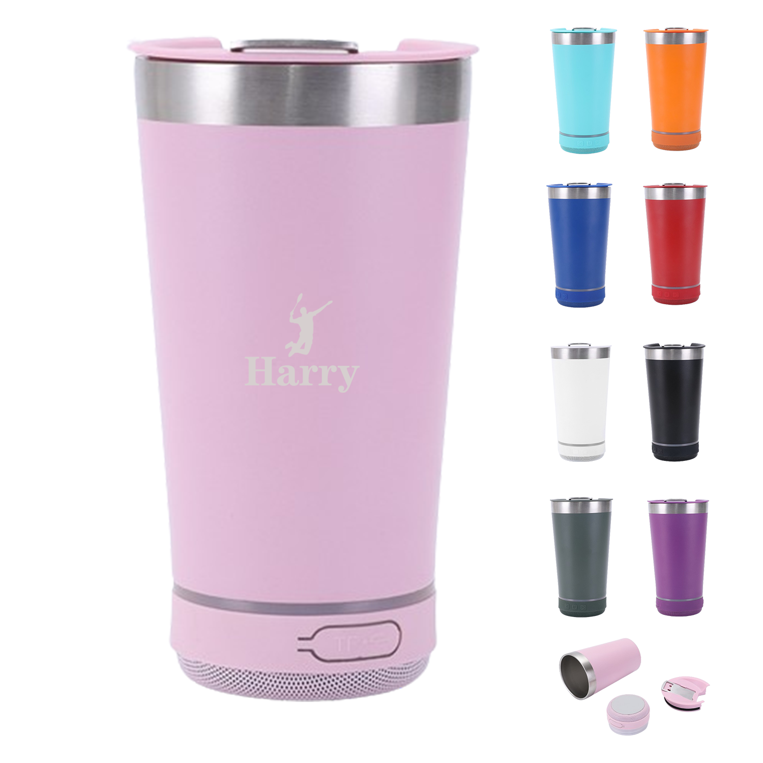 16 oz Stainless Steel Insulated Speaker Cup With Opener