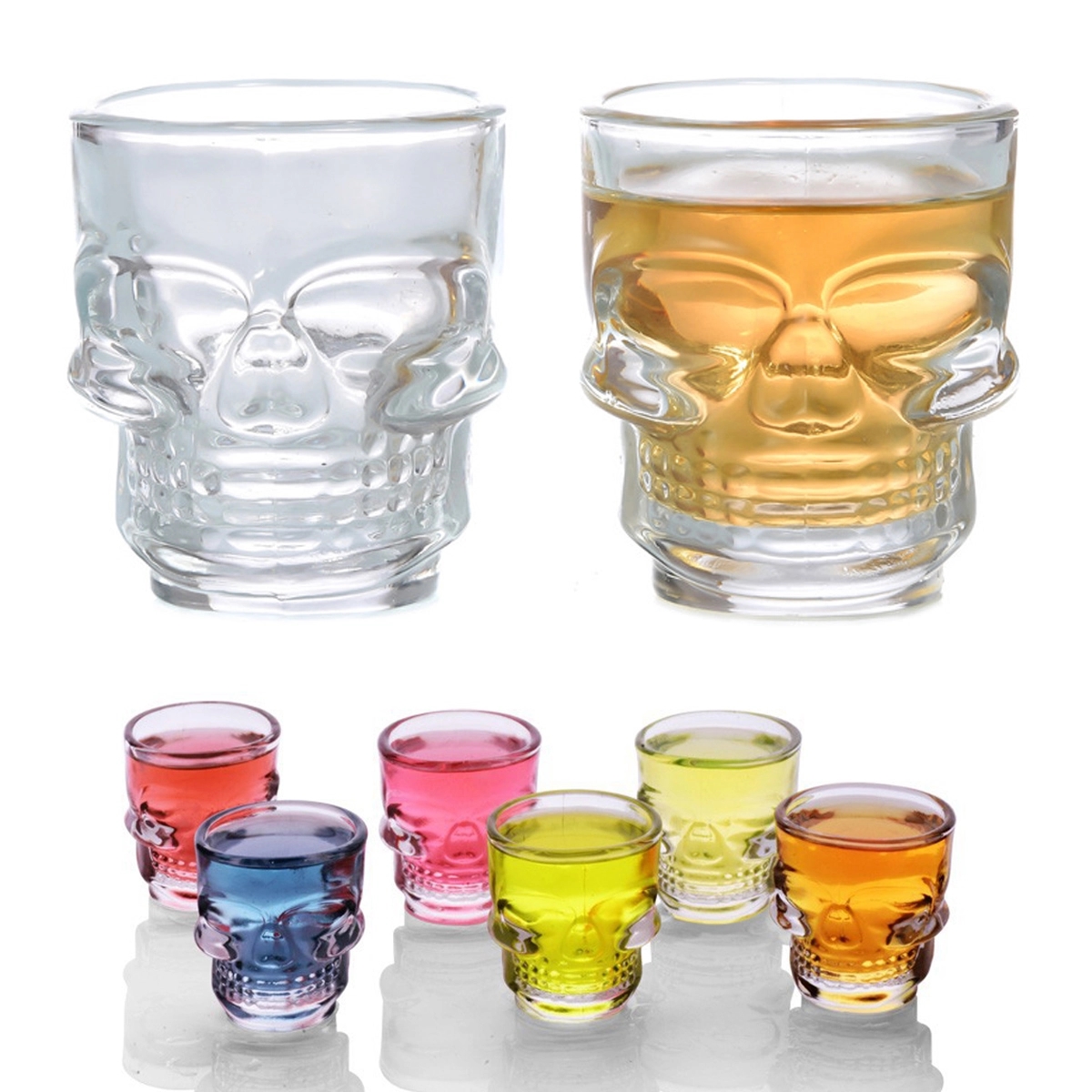 Circleware Skull Face Heavy Base Whiskey Glasses - 60ml 2
