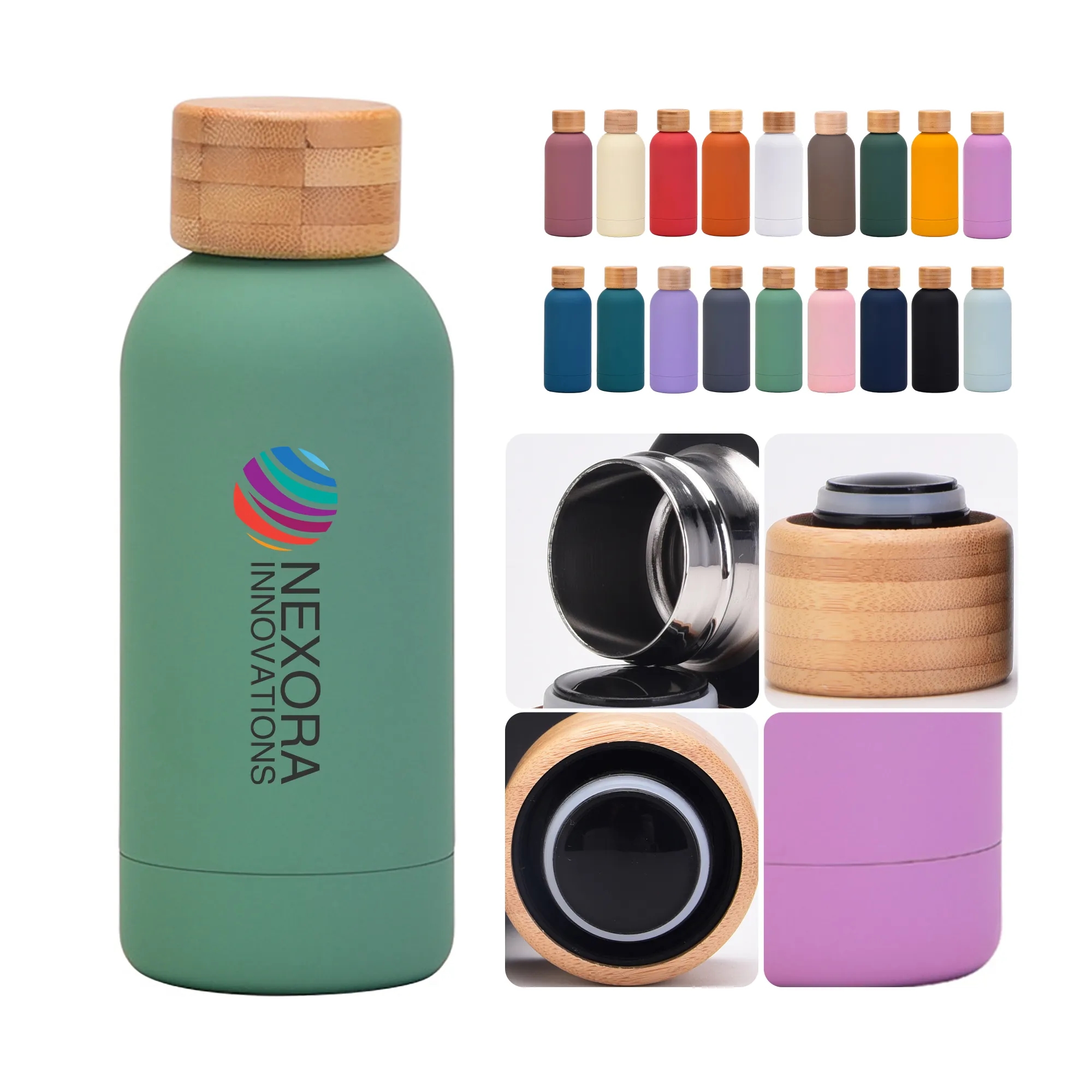 MOQ 50 12oz Stainless Steel Tumbler with Bamboo Lid 8