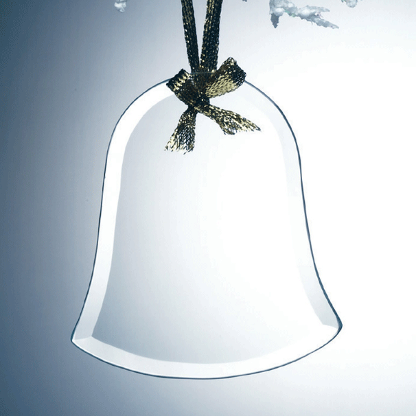 Beveled Jade Glass Ornament - Bell 2