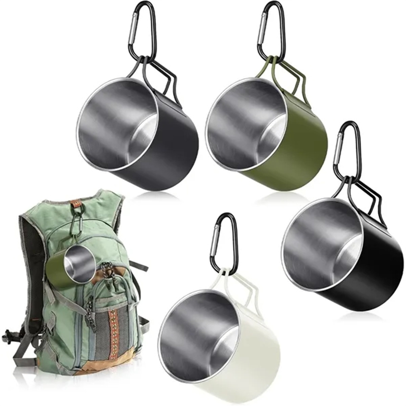 12oz Camping Mugs with Folding Handles