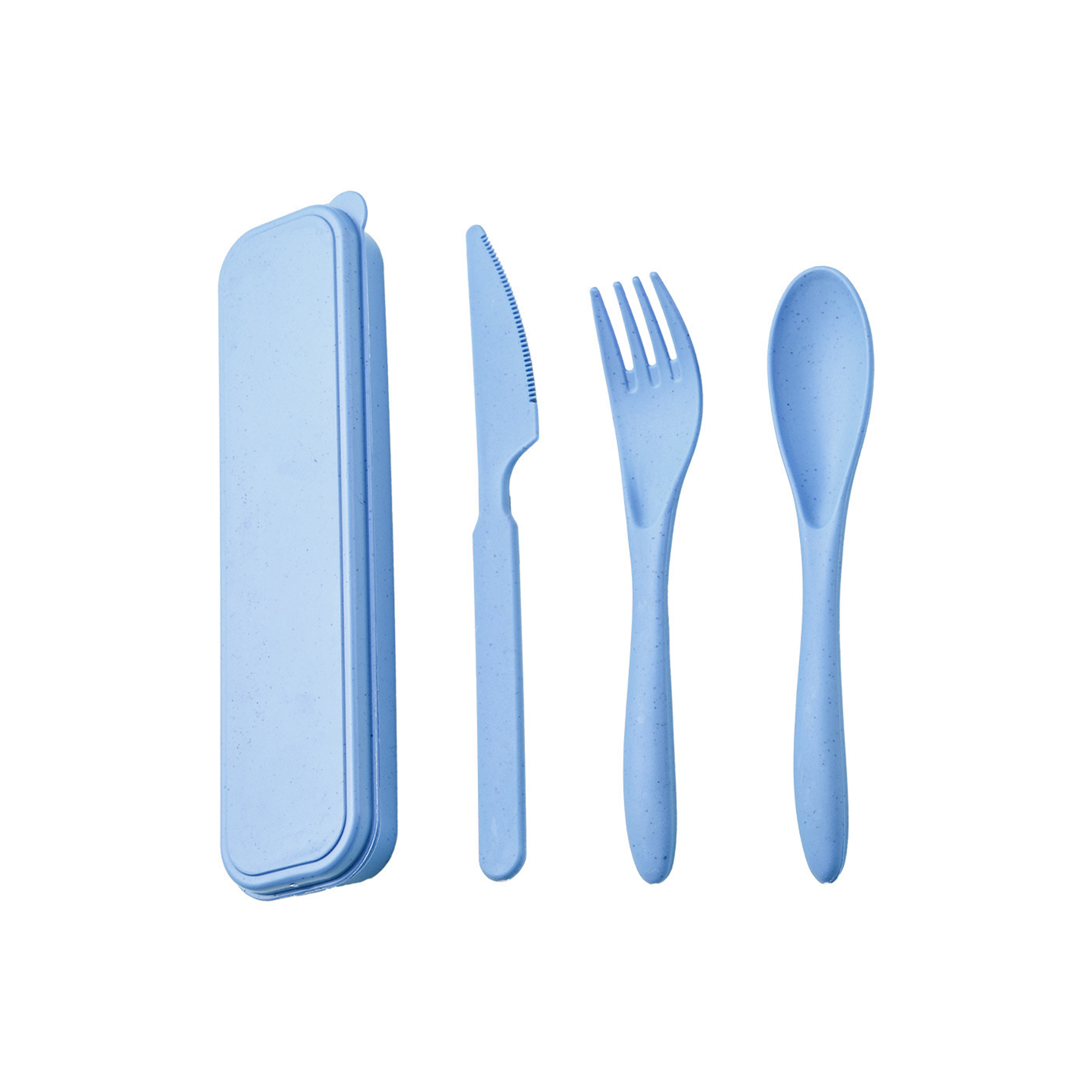 Wheat Straw Cutlery Travel Set With Carry Case 2
