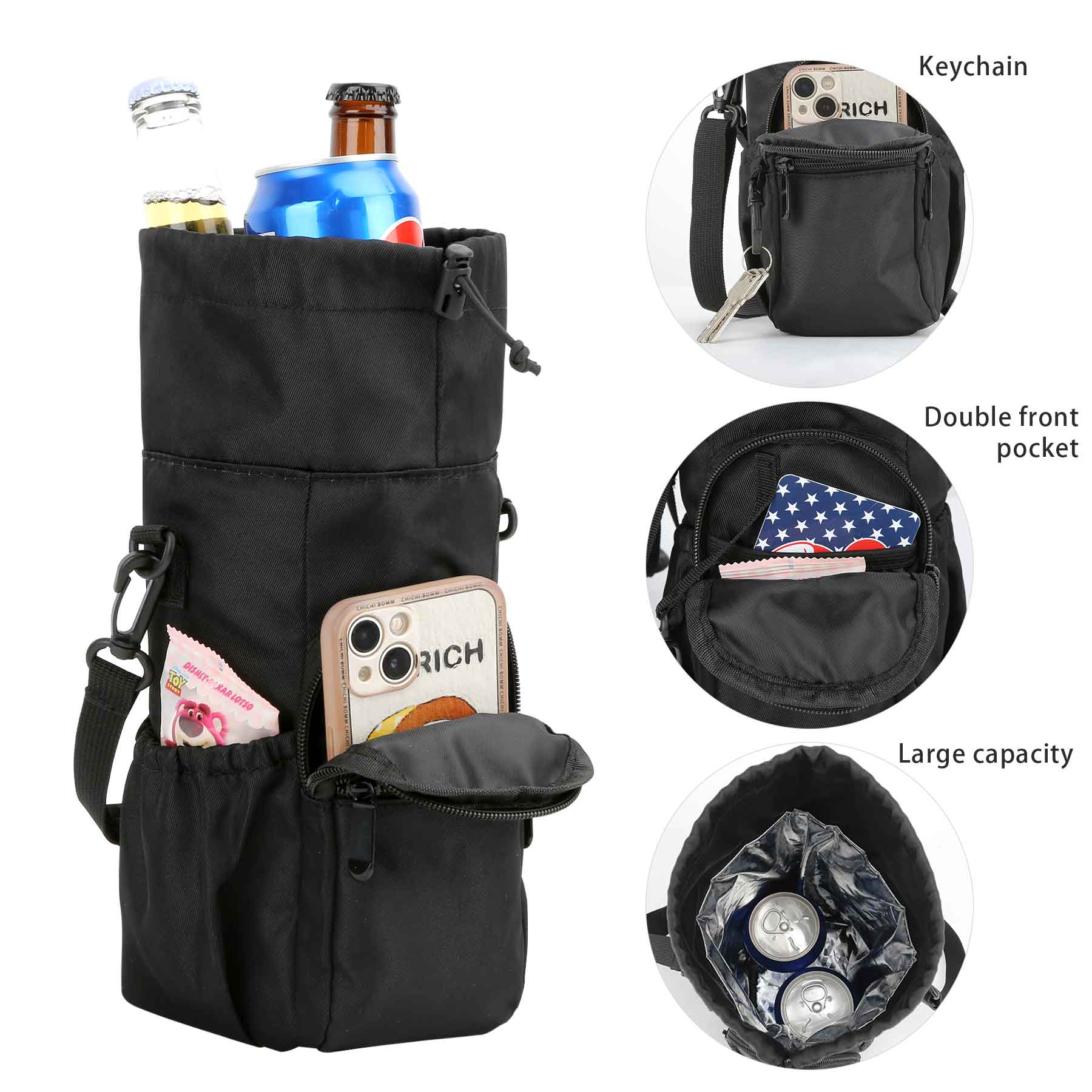 Golf Cooler Sling Bag With Drawstring Top 2
