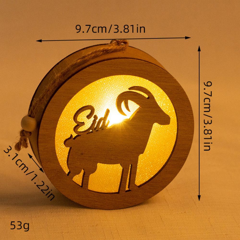 Hot Sale holiday LED Round Hanging Wooden Hollow Lamp 2