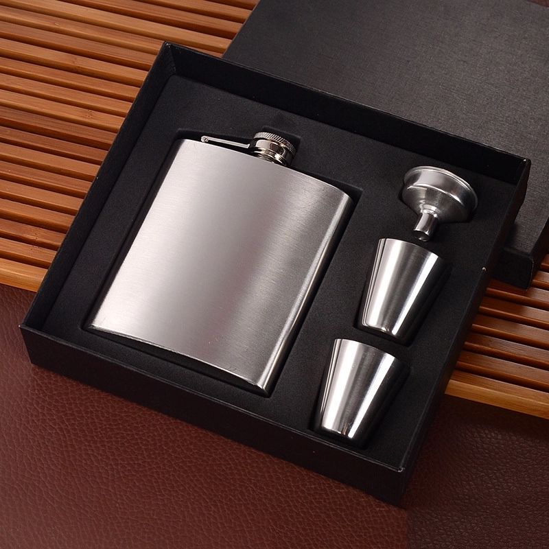 7Oz Stainless Steel Wine Flask, custom water bottle with logo imprint 4