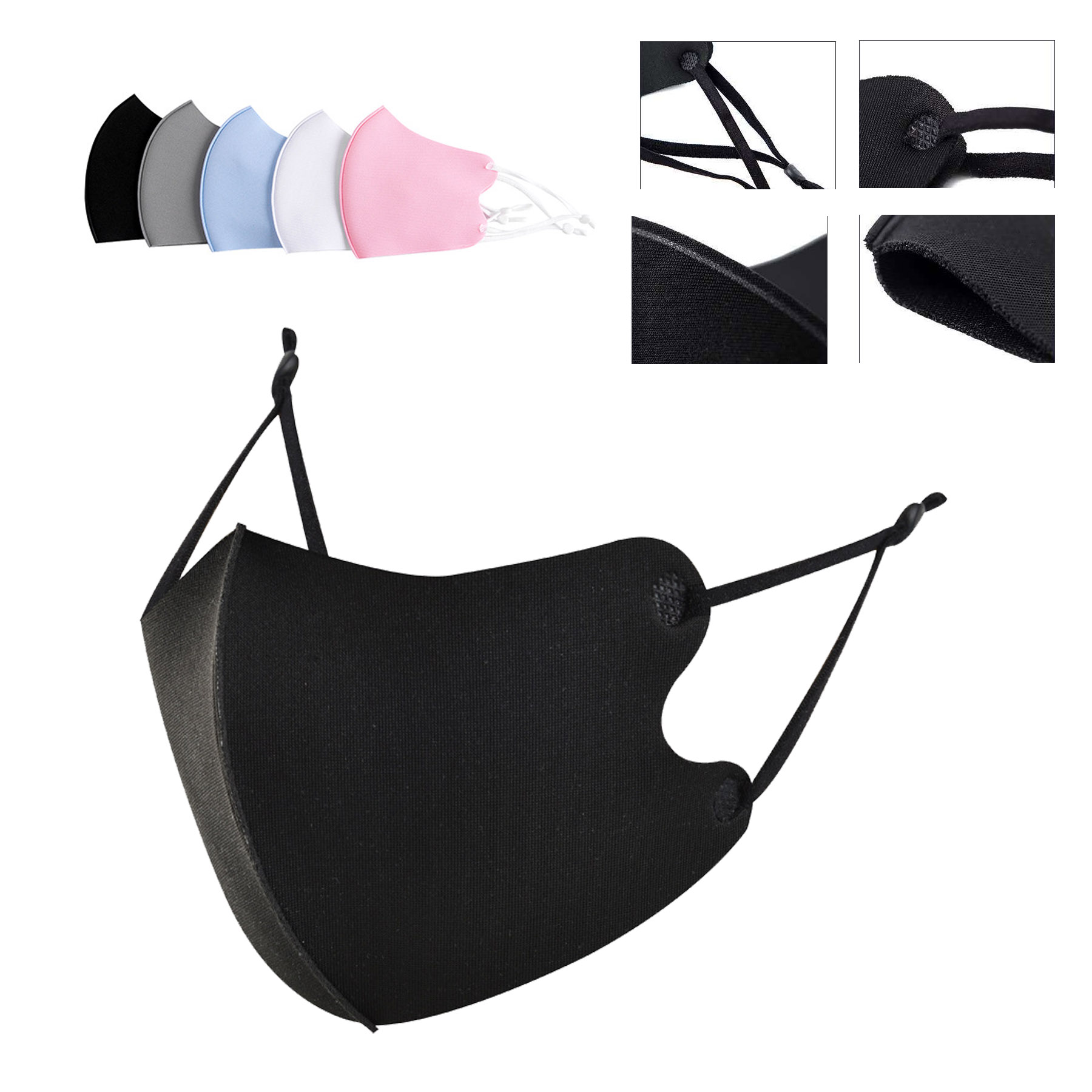 Polyester Stretch Face Mask With Adjustable Strap 1