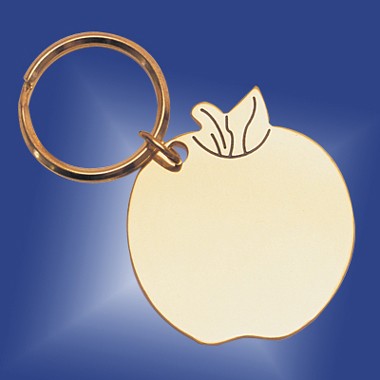 BRASS APPLE KEYRING 1