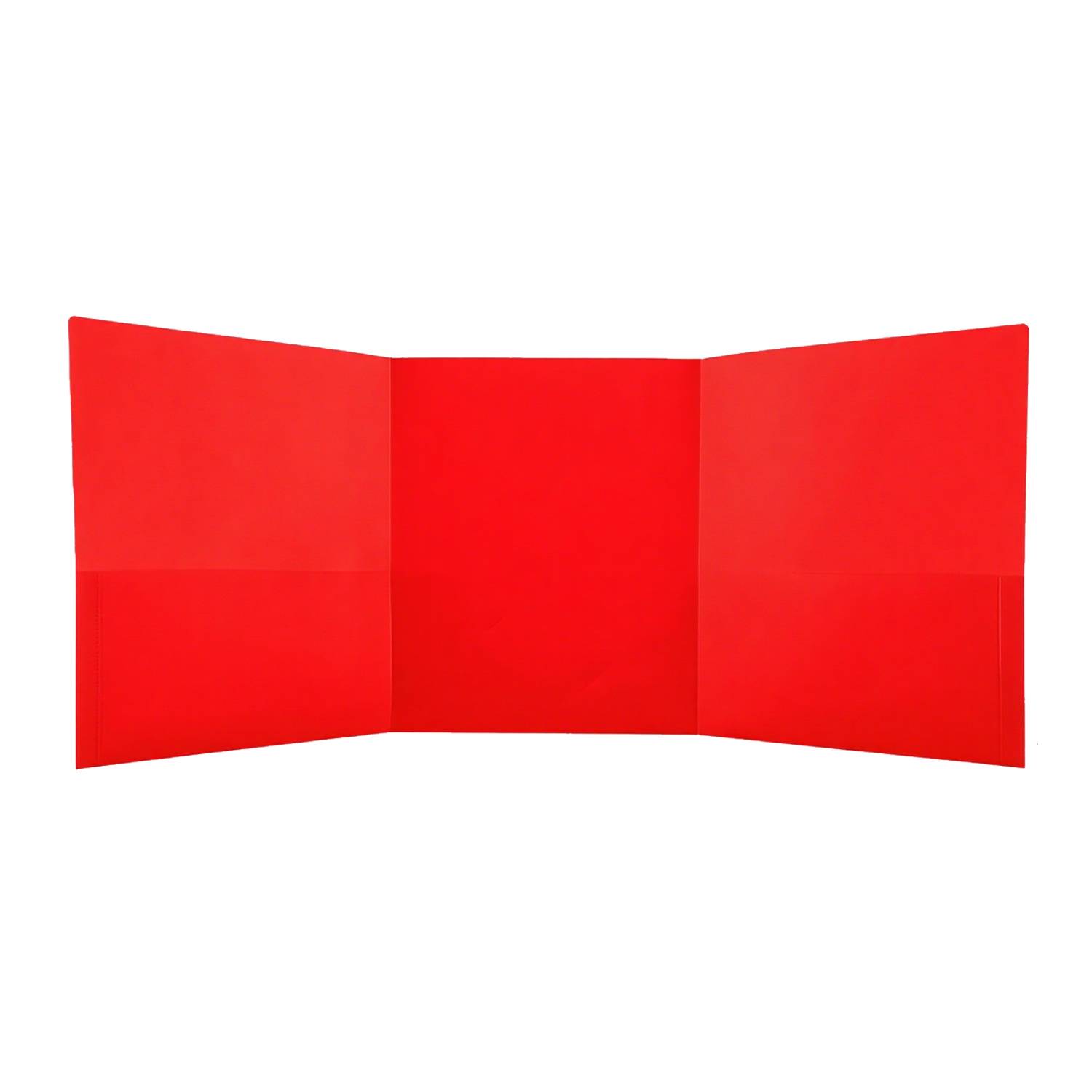 3-Pocket Tri-Fold Plastic Folder w/ Card Holder 12