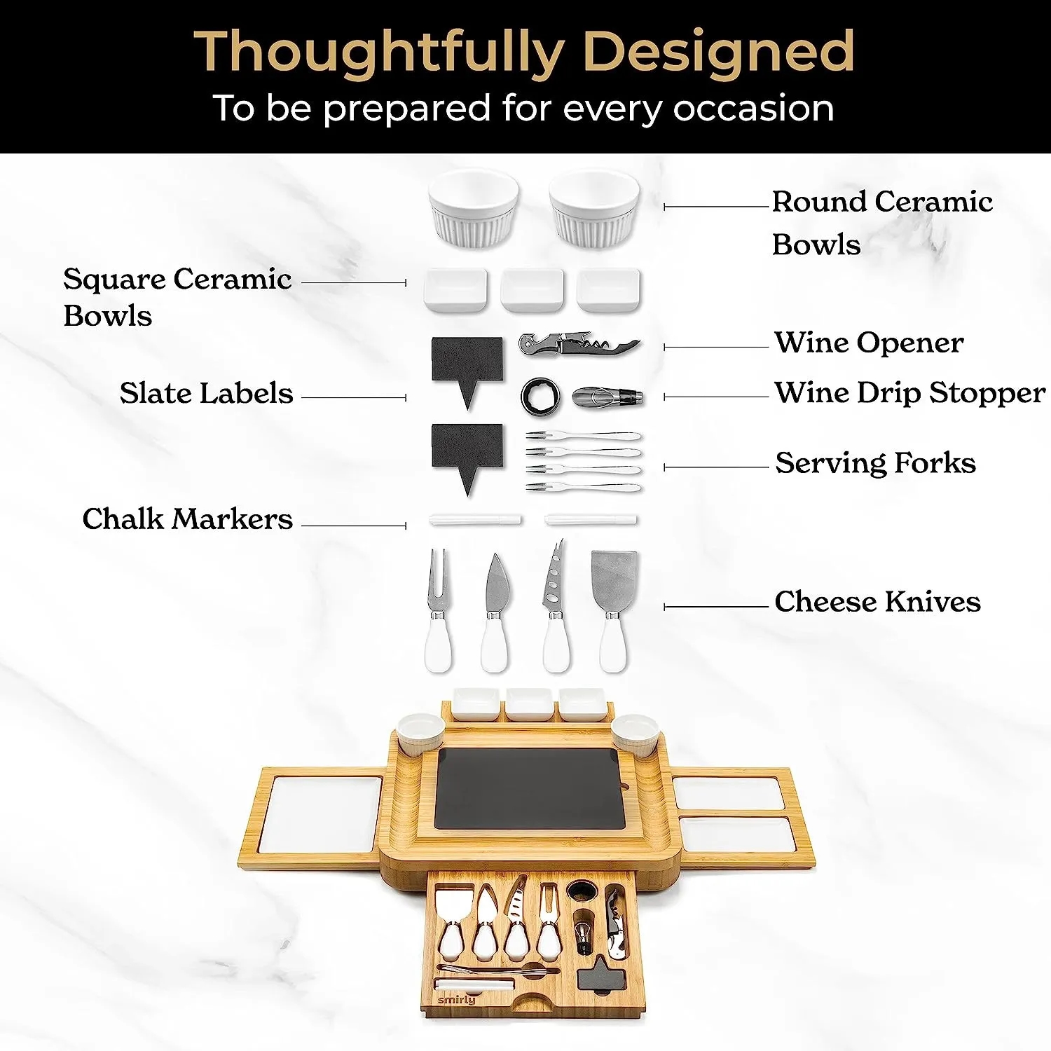Bamboo Large Charcuterie Board Set 2