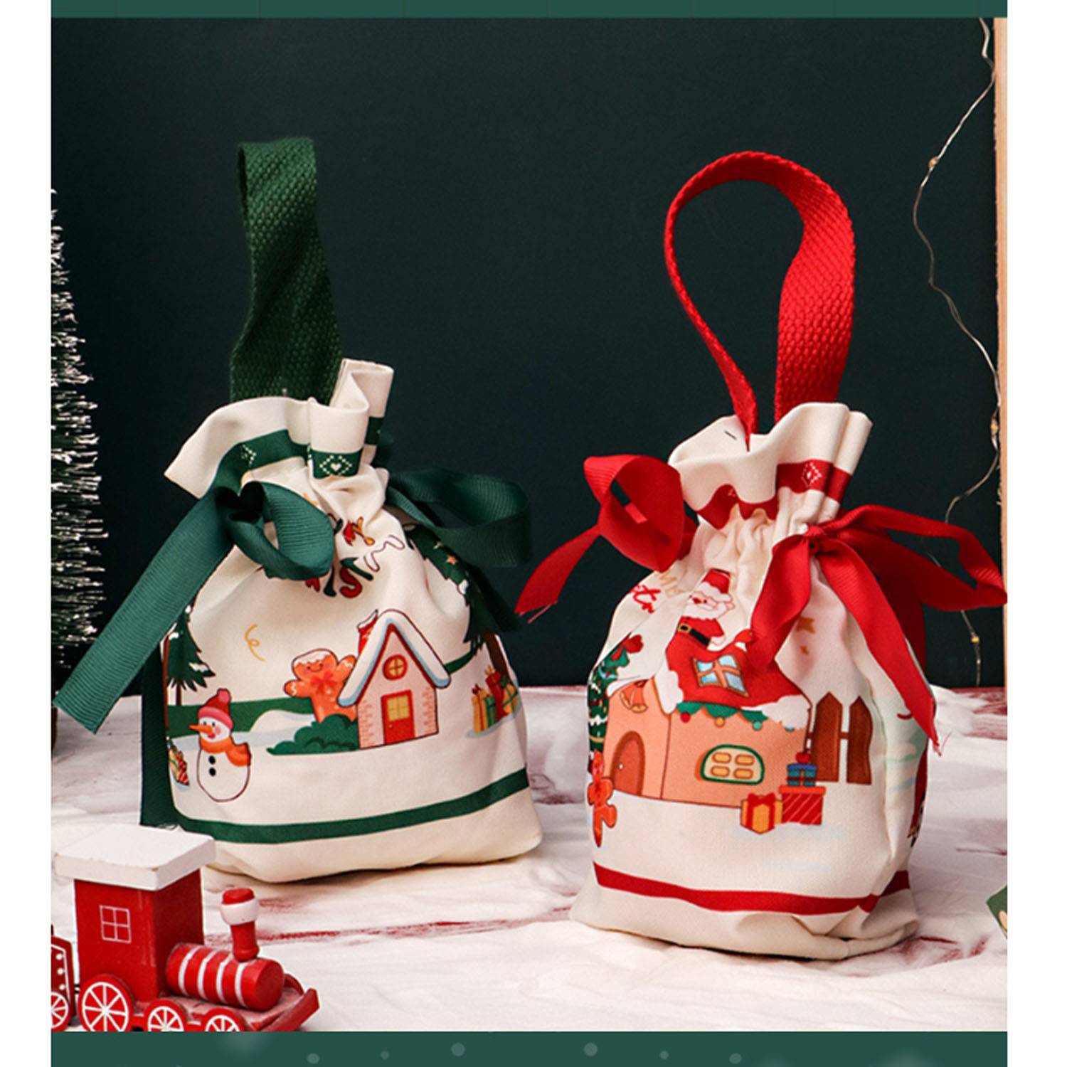 Christmas Canvas Gift Bag, custom tote bag with logo imprint 6